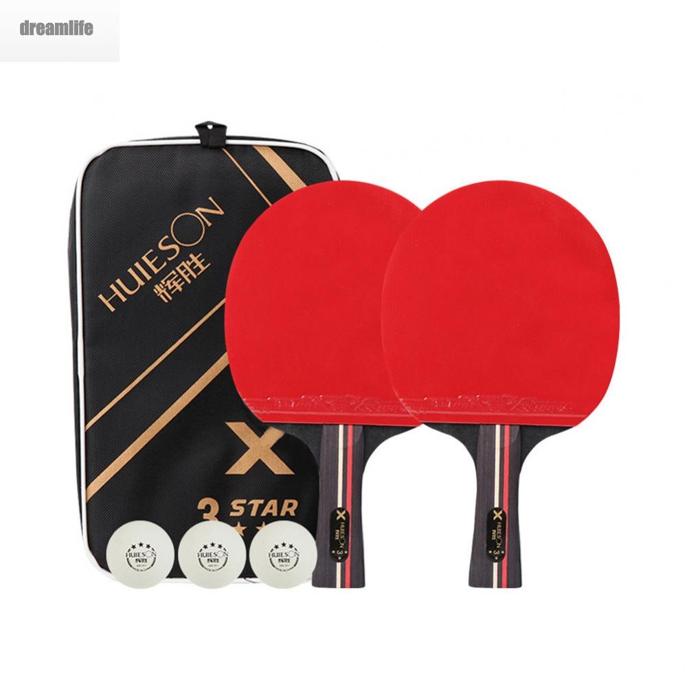 dreamlife-table-tennis-bat-indoor-games-long-handle-paddles-portable-with-bag-black-red