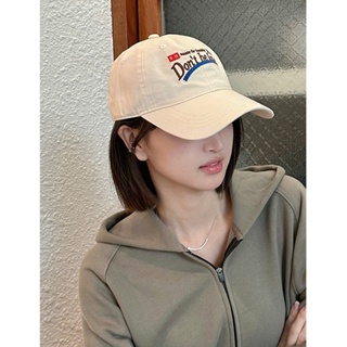 หมวกเบสบอล แบบนิ่ม พิมพ์ลายตัวอักษร Dongdaemun สไตล์เกาหลี สําหรับผู้หญิง 2023