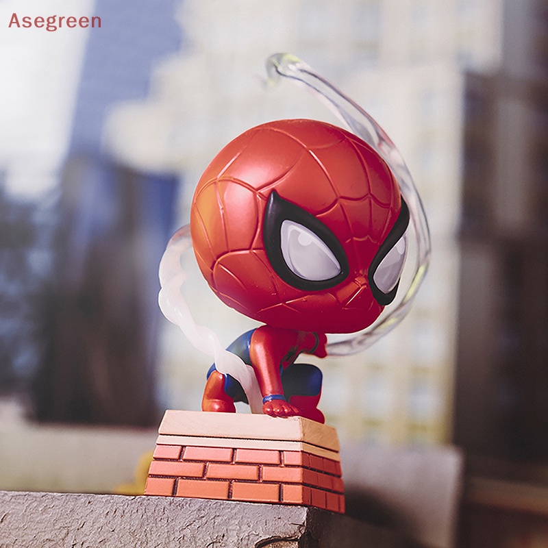 asegreen-โมเดลฟิกเกอร์-pvc-รูปสไปเดอร์แมน-popmart-the-avengers-blind-box-iron-spider-man-ps4-น่ารัก-สําหรับเก็บสะสม