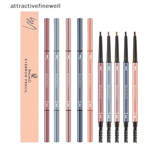 [attractivefinewell] ดินสอเขียนคิ้ว แบบสองหัว หมุนอัตโนมัติ กันน้ํา ติดทนนาน สําหรับแต่งหน้า TIV