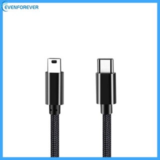 Ev สายชาร์จเร็ว Type-C เป็น Mini USB สายเคเบิลข้อมูล สายไฟ พาวเวอร์ซัพพลาย สําหรับรถยนต์