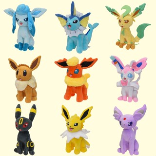 ตุ๊กตายัดไส้ Eevee 9 แบบ ขนาดกลาง 25 ซม. พร้อมแท็กเปิดนั่ง