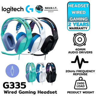 ⚡️กรุงเทพฯด่วน1ชั่วโมง⚡️ หูฟังเกมมิ่ง Logitech G335 Wired Gaming Headset Black White Green รับประกัน 2 ปี