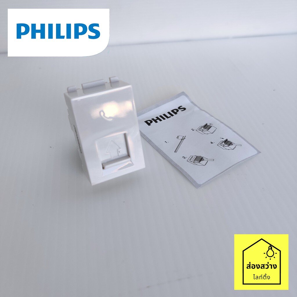 ภาพหน้าปกสินค้าPHILIPS เต้ารับโทรศัพท์ ปลั๊กโทรศัพท์ รุ่น ออริกามิ OrigamiStyle Tel RJ11 จากร้าน songsawang_lighting บน Shopee