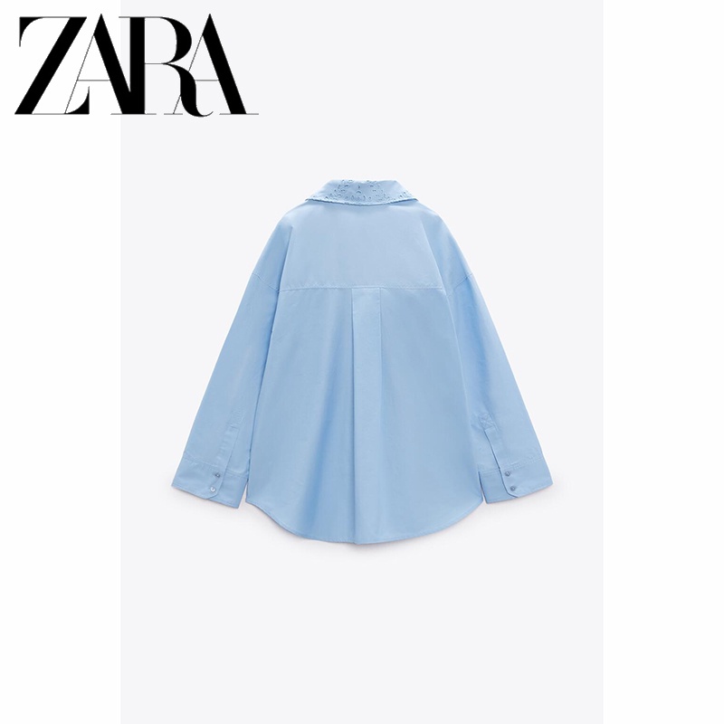 zara-ใหม่-เสื้อเชิ้ต-ปักลายกลวง-สําหรับผู้หญิง