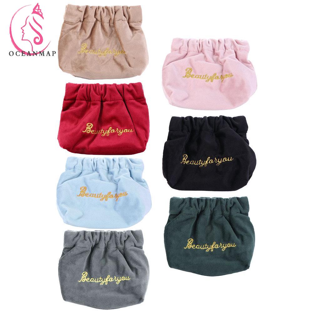 OCEANMAP Girl Cosmetic Bag Travel Makeup Pouch Velvet Mini Lipstick Bag