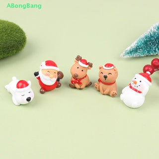 Abongbang โมเดลซานต้า กวาง หิมะ ขนาดเล็ก สําหรับตกแต่งสวน คริสต์มาส