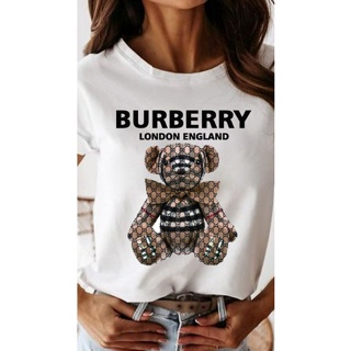[Official]Burberry Flowers Bear T Shirt Ladies Top Summer Women Clothes Lady Graphic 90 S 00 Girl Gift Custom Slim