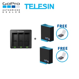 GoPro 10 / 9 Telesin Charger + Battery x 2 แท่นชาร์จ ที่ชาร์จ + แบตเตอร์รี่โกโปร ของแท้