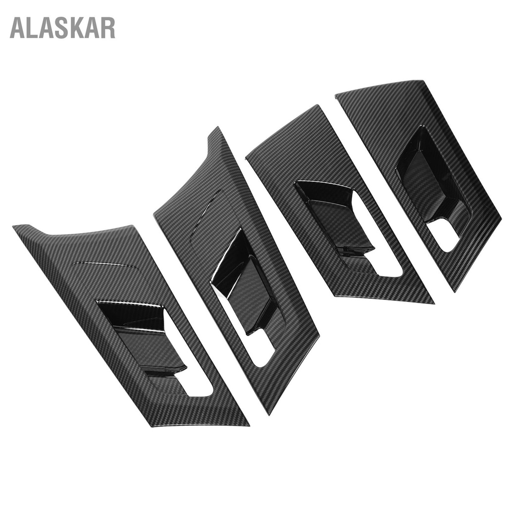 alaskar-4-ชิ้นมือจับประตูด้านในกรอบคาร์บอนไฟเบอร์รูปแบบภายในมือจับประตูป้องกันตัดเปลี่ยนสำหรับ