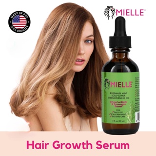 Usa Mielle Rosemary Mint Scalp &amp; Hair Strengthening Oil Growth Serum 2oz / 59ml