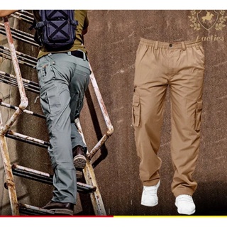 กางเกงขายาว ทรงตรง ทรงหลวม มีหลายกระเป๋า เหมาะกับใส่ออกกําลังกายกลางแจ้ง สําหรับผู้ชาย MSZW