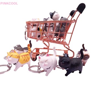 Pinkcool 9 สี การ์ตูนแมวน่ารัก พวงกุญแจรถ จี้กระเป๋า เครื่องประดับผู้หญิง พวงกุญแจคู่ ของขวัญ อุปกรณ์ขายดี