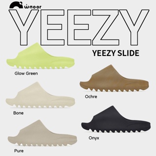 sandals Adidas originals yeezy slide glow green bone pure ochre onyx