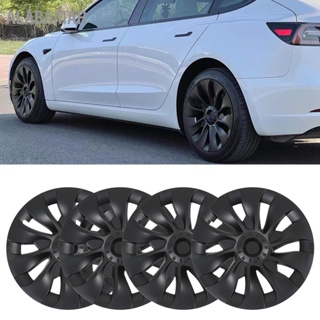 ALABAMAR 4Pcs 18in ล้อ Hubcap Matte Black Cool Sporty สำหรับ Tesla รุ่น 3 2017 ถึง 2023