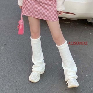 ALISONDZ ถุงเท้าถักยาว ทรงหลวม แบบยืดหยุ่น เครื่องแต่งกายคอสเพลย์ สไตล์ญี่ปุ่น ทำให้ขาอุ่น สำหรับผู้หญิง ฤดูใบไม้ร่วง หลากสี