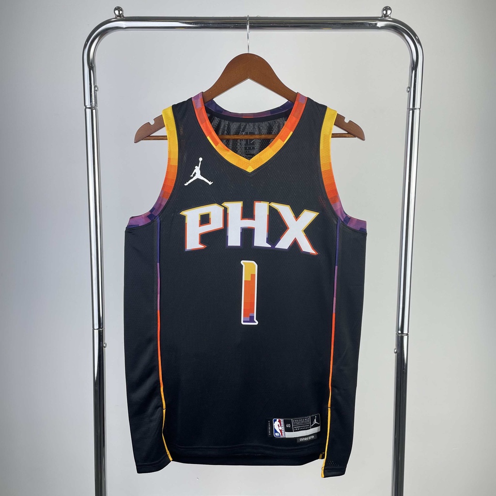 พร้อมส่ง-เสื้อกีฬาบาสเก็ตบอล-แขนกุด-ลายทีม-no-1-devin-booker-22-23-season-phoenix-suns-สําหรับผู้ชาย