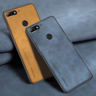 เคสโทรศัพท์หนัง PU ซิลิโคน ผิวด้าน กันกระแทก หรูหรา สําหรับ Huawei Y7 Prime 2018 Y6 2019 Y6P Honor 7C 5.99 นิ้ว