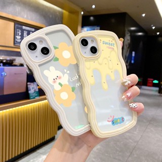 2 In 1 เคสโทรศัพท์มือถือ ซิลิโคนนิ่ม TPU กันกระแทก กันฝุ่น ลายกระต่าย ครีม สําหรับ iPhone 14 13 12 11 Promax 6 6S 7 8 Plus X XR XSMax SE