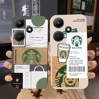 เคสโทรศัพท์มือถือ แบบนิ่ม ขอบสี่เหลี่ยม ลาย Starbucks สําหรับ Infinix Hot 30i 30 30 Play