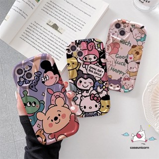 เคสโทรศัพท์มือถือ ขอบโค้ง ลายมิกกี้ คูโรมิคิตตี้ 3D สําหรับ Oppo A17 A12 A16 A57 A5s A7 A95 A9 A15 A5 A17k A54s A3s A92 A31 A16s A1k A74 A96 A54 A55 A16K A76 A52 A16E A77 A53 A77s