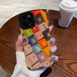 เคสโทรศัพท์มือถือหนังแกะ TPU แบบนิ่ม พิมพ์ลายแป้นพิมพ์ สําหรับ iPhone 11pro Max 14 Promax 11 12 13 6 7 8Plus X Max 15promax