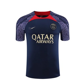 เสื้อกีฬาแขนสั้น ลายทีมชาติฟุตบอลปารีส PSG 24 Paris พลัสไซซ์ สีแดง สําหรับผู้ชาย ไซซ์ S - XXL