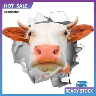 Cood สติกเกอร์ PVC สะท้อนแสง ลายหัววัว 3D ขนาด 13x13 ซม. สําหรับติดตกแต่งรถยนต์