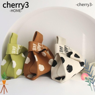 Cherry3 กระเป๋าถือลําลอง ผ้าถัก แฮนด์เมด