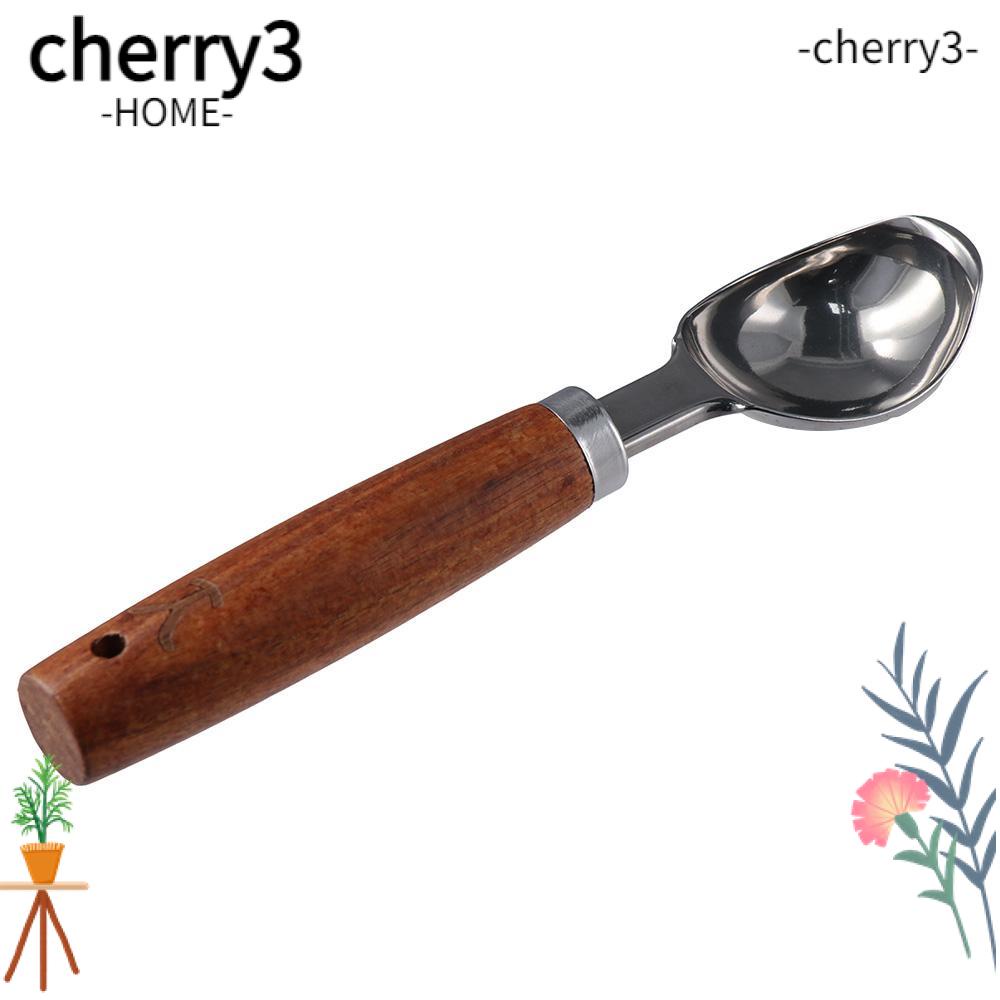 cherry3-ทัพพีตักคุ้กกี้-สเตนเลส-ด้ามจับไม้-ทําความสะอาดง่าย-คุณภาพสูง-สําหรับตักขนมหวาน