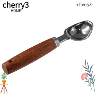 Cherry3 ทัพพีตักคุ้กกี้ สเตนเลส ด้ามจับไม้ ทําความสะอาดง่าย คุณภาพสูง สําหรับตักขนมหวาน