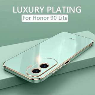 เคสโทรศัพท์มือถือ ซิลิโคนนิ่ม กันกระแทก ปิดด้านหลัง ทรงสี่เหลี่ยม สีแคนดี้ หรูหรา สําหรับ Honor 90 Lite Honor90 Lite 90Pro Honor X50 X50i X5 Nova Y61