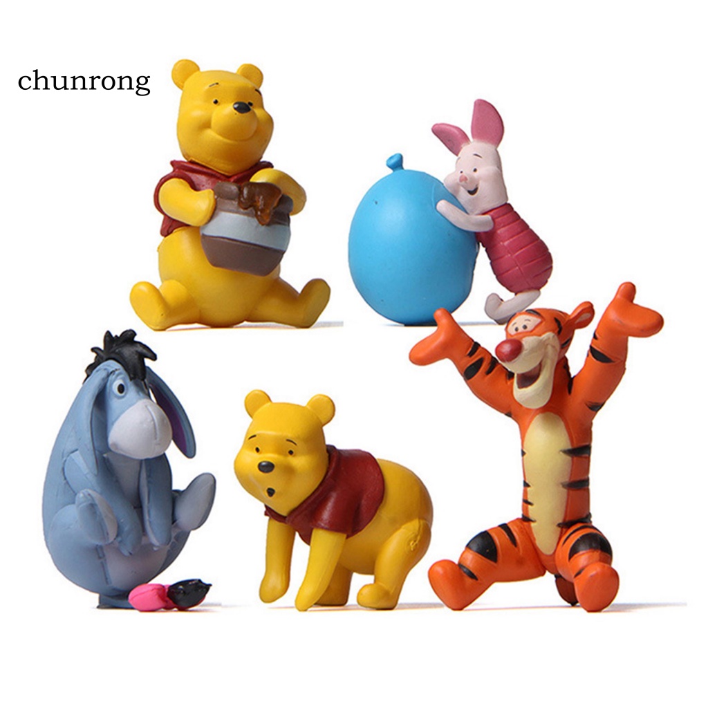 chunrong-โมเดลฟิกเกอร์-รูปหมีพูห์-พิกเล็ต-เสือ-พรีเมี่ยม-สําหรับตกแต่ง-5-ชิ้น