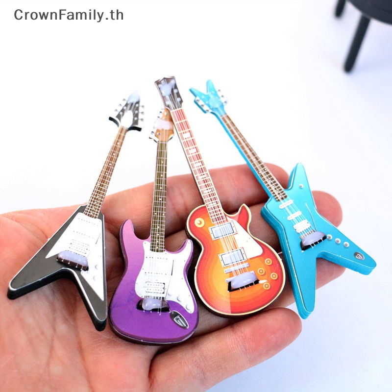 crownfamily-โมเดลกีตาร์-เครื่องดนตรี-สําหรับตกแต่งบ้านตุ๊กตา-1-ชิ้น