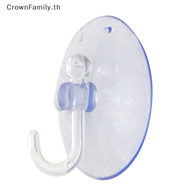 crownfamily-ตะขอแขวนติดผนัง-แบบถ้วยดูดสุญญากาศ-สีโปร่งใส-สําหรับห้องครัว-ห้องน้ํา-th