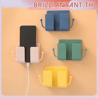 No-drill Remote Holder Phone Stand Phone Dock Wall-mounted Multipurpose Mobile Phone Charging Storage Box bri