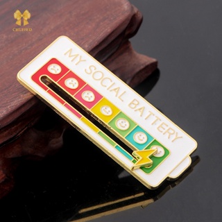 Chuffed&gt; เข็มกลัดโลหะ รูป My Social Sliding Enamel Pins สร้างสรรค์ เครื่องประดับ สําหรับเสื้อผ้า กระเป๋า