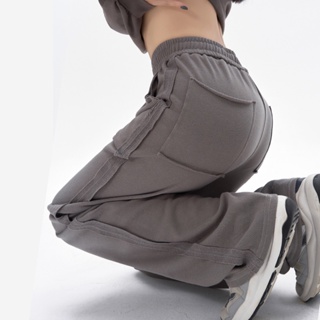 Fayshow กางเกงขายาว กางเกงเอวสูง สไตล์เกาหลี แฟชั่น 2023 NEW A93L4OK