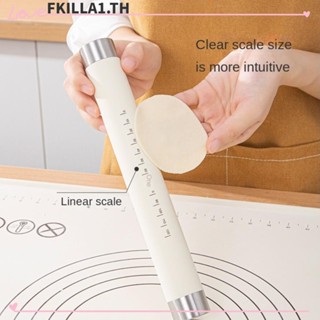 Faccfki ไม้นวดแป้ง สเตนเลส พร้อมตะขอ ลูกกลิ้งซิลิโคน ลูกกลิ้งตวง ลูกกลิ้งทําพิซซ่า พายขนม