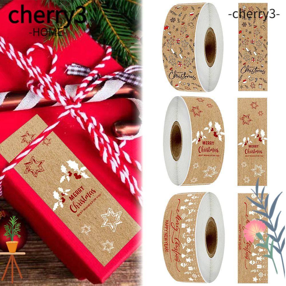 cherry3-สติกเกอร์กระดาษคราฟท์-ลายสุขสันต์วันคริสต์มาส-สําหรับตกแต่งสมุดภาพ-150-ชิ้น