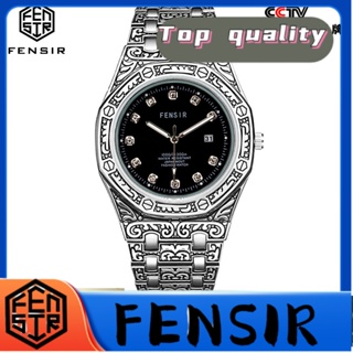 Fensir FENSIR พร้อมส่ง นาฬิกาข้อมือควอตซ์แฟชั่น สายแสตนเลส กันน้ํา มีปฏิทิน สําหรับบุรุษ