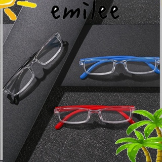 Emilee แว่นตาอ่านหนังสือ เลนส์เรซิน ความละเอียดสูง กรอบ PC แว่นตากระจกแบน