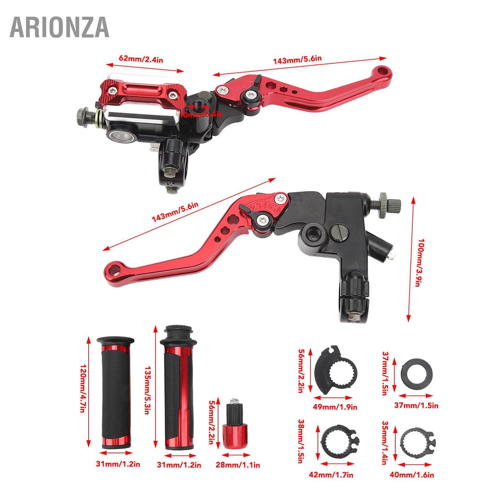 arionza-2-ชิ้นรถจักรยานยนต์คันโยกเบรค-22mm-จับบาร์โทกระบอกคันโยกสำหรับสกู๊ตเตอร์กีฬาจักรยานถนนจักรยาน