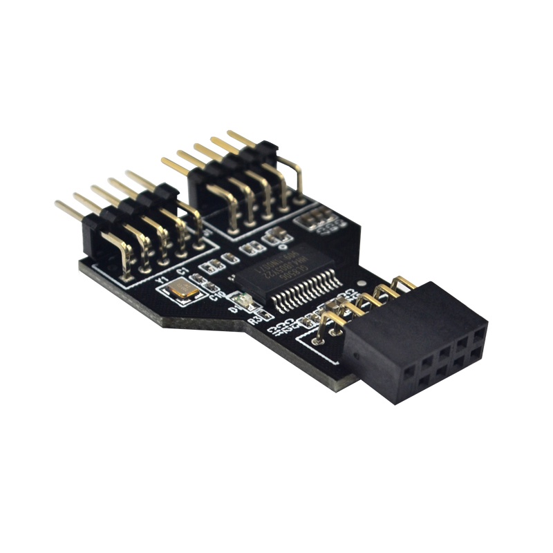 9 Pin USB Header หญิง 1 ถึง 2 ชาย 9-Pin USB HUB USB 2.0 9 pin Connector ...