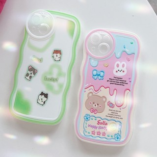 เคสโทรศัพท์มือถือแบบใส ลายคลื่นสัตว์น่ารัก สําหรับ Samsung A04 A04S A50 A03 A02 A03S A02S A52S A52 A34 A54 A24 A72 A33 A53 A73 A23 A22 A32 A10S A11 A12 A13 A14 A51 A20 A30 5G 4G
