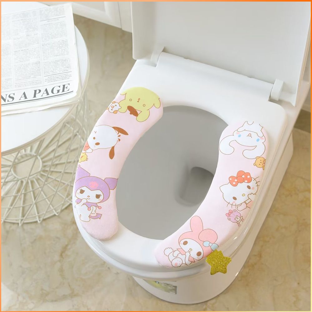 การ์ตูนน่ารัก-sanrio-ฤดูหนาว-universal-toilet-paste-buckle-เบาะรองนั่งชักโครก-toilet-cover-toilet-cushion-fe
