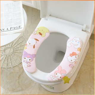 การ์ตูนน่ารัก Sanrio ฤดูหนาว Universal Toilet Paste Buckle เบาะรองนั่งชักโครก Toilet Cover Toilet Cushion -FE