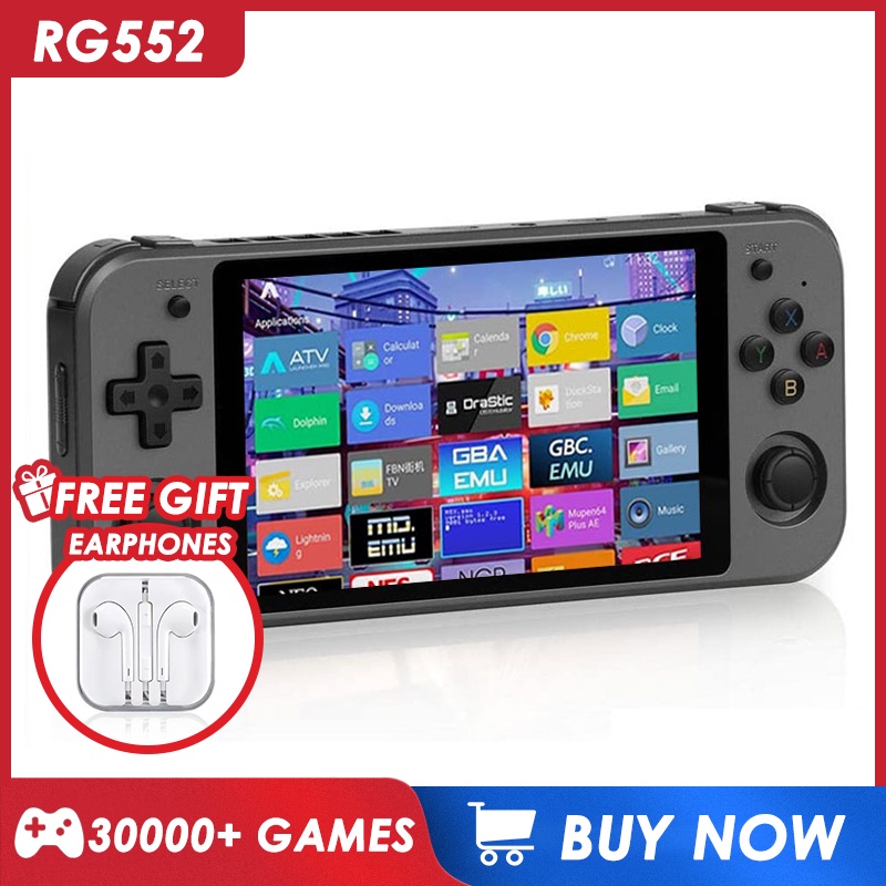 Anbernic RG552 เกมคอนโซลวิดีโอเกม หน้าจอสัมผัส Dual OS Android Linux 5. ...