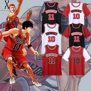 YIPINYOUYOU  Slam Dunk เสื้อบาสเก็ตบอลสไตล์เดียวกัน Sakuragi Flower Road Rukawa Maple แขนสั้นชายและหญิง