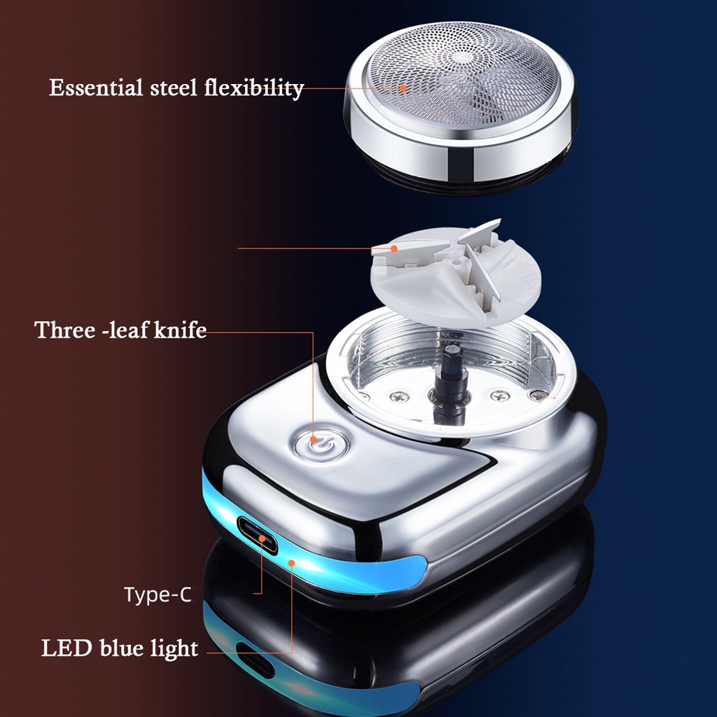 มีดโกนหนวดไฟฟ้า-ขนาดเล็ก-แบบพกพา-ล้างทําความสะอาดได้-ไร้ความเจ็บปวด-สําหรับผู้ชาย